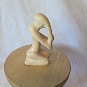 Kenyan Soapstone‎ THINKER figurine 4.5 Inches Abstract Art